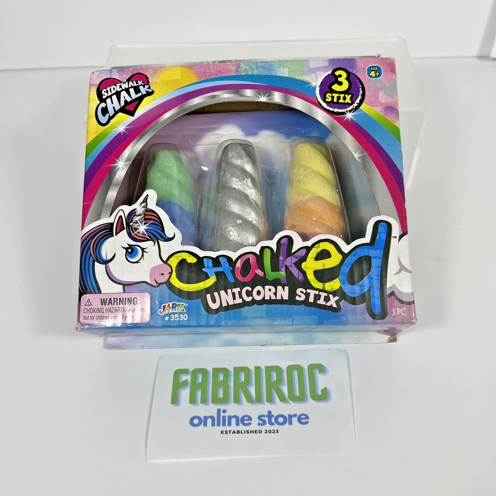 JA-RU Chalked Unicorn Stixs + Silver Stick Sidewalk Chalk 3 Pack New!!
